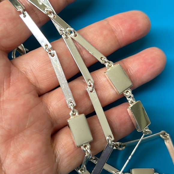 🖤ROBERT LEE MORRIS SOHO shiny silver plated multi-strand necklace - Picture 9 of 10